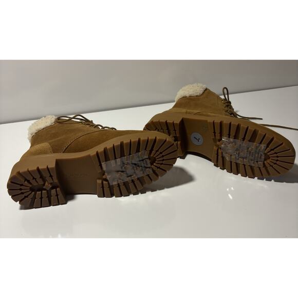 Ralph Lauren Carlee Suede Leather Whiskey Boots Booties Combat Lace-up Sz 7 NWOB - Picture 7 of 13